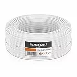 MANAX® 25m Zwillingslitze 2x 0,75mm² weiß Kabel 2-adrig (25m 0,75mm² - 1 Ring, weiß)