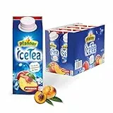 Pfanner Eistee Pfirsich im Vorratspack – Direkt aufgebrühter Schwarztee mit Pfirsichsaft in nachhaltiger to go Verpackung (8 x 750 ml)