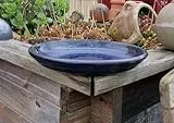 Generisch Winterfester Untersetzer/Teller/Vogeltränke ø 29 cm aus winterfesten Steinzeug blau glasiert Unterteller Pflanztopf Garten Deko Mediterran
