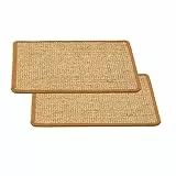 Natürliche Katzenkratzmatte Braun 2er Set 30x40cm - Sisal Kratzmatte für Katzen - Robuster Kratzteppich Boden - Langlebige Kratzfläche für Möbelschutz