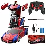 FENYW DAJASD Ferngesteuertes Auto Transformator mit Batterie Fernbedienung, 2,4GHz Rc Auto 360°Drehung Transformator Ferngesteuertes Auto Spielzeug, 500mAH RC Auto Roboter Geschenke Kinder 14+ Jahre