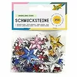 folia 1243 - Schmucksteine, Sparkling Stars, 350 Stück, farbig sortiert - ideal zum Verzieren von Grußkarten, Scrapbooking und anderen Bastelarbeiten
