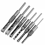 GOTOTOP 6 Stück Vierkantbohrer, Vierkantloch aus Stahl, HRC48-50, Set mit Einsteckmeißel, Holzbearbeitung