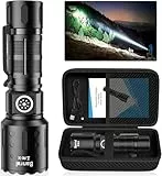 Banral Taschenlampen, hohe Lumen, wiederaufladbar, superhelle LED, klein, leistungsstark, mit Memory-Funktion, 6 Modi, wasserdicht, Blitzlicht für Camping, Wandern (1, Schwarz)