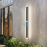 ANKBOY Außenwandleuchten mit Bewegungsmelder, LED Wandleuchte Aussen Wasserdicht IP65 Villa Wandlampe Lange, Anthrazit Metall Modern Aussenlampe Naturweiß 4500K für Gärten Garage (80cm)