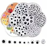 TOAOB 770 Stück Selbstklebende Wackelaugen Klein Kunststoff Augen zum Basteln Kulleraugen Selbstklebend 4mm bis 12mm Wiggle Googly Eyes Bastelaugen für Scrapbooking Kunsthandwerk Zubehör