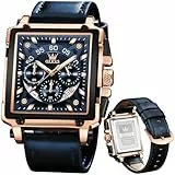 OLEVS Herrenuhren Lederarmband Chronograph Japanische Quarz Herren Uhr mit Datum Wasserdicht Klassische Elegantes Armbanduhr Herren Geschenk