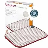 Beurer Heizkissen Comfort mit kuscheligem Fleece, atmungsaktiv, anschmiegsam & hautsympahtisch, Made in Europe, Abschaltautomatik, 3 Temperaturstufen, maschinenwaschbar, 44x33 cm