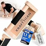 KRAFTTITAN Liegestützgriffe aus Holz [Extrem rutschfest] mit Soft Grip Pro | Parallettes | Ergonomische Push up Bars fürs Home Gym und Outdoor Training | Calisthenics Griffe | Handstand Griffe