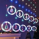 BLOOMWIN Lichtervorhang 3x0,65M Lichterkettenvorhang LED Lichterkette 8 Modi USB Weihnachtsbeleuchtung Stimmungslichter für Fenster Weihnachten Feiertage Fensterdeko Dekobeleuchtungkette Innen Bunt