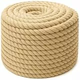 Abio Juteseil 20mm 10m Tau Seil Kordel Jutekordel Deko Dekoration für Garten Jute Rope Tauwerk Handlaufseil Schiffstau Schnur Paketschnur