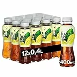 Fuze Tea Zero Eistee Schwarzer Tee Zitrone-Zitronengras – 12 x 400 ml Einwegflaschen – zuckerfreies Erfrischungsgetränk mit Schwarztee & Zitronengeschmack – Ready to Drink, nachhaltig angebaut