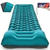 AKSOUL Camping Sleeping Selbstaufblasende Matte: 10 cm Dickes, leichtes Luftbett für Einzelzelt, zusammensteckbare Doppel-Camping-Pads und kompakte, Wandern, Rucksackreisen