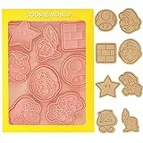 8PCS Super Keksausstecher Ausstechformen Kinder Ma-rio Plätzchen Ausstecher Tiere 3D Cartoon Cookie Cutter Bros Kekse Formen Ausstecher Sandwich Brot Gemüse für Backen Fondant Schokoladen Tortendeko