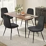 VASAGLE Esszimmerstuhl 4er Set, Küchenstuhl, Polsterstuhl, Metallbeine, verstellbare Füße, pflegeleicht, Chenille-Gewebe, PU mit von Gletschern inspiriertem Muster, schiefergrau KDC188G01
