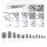 300 Stk Madenschrauben Set, Kegelspitz Madenschrauben Türklinken, metrisches M3 M4 M5 M6 M8 Edelstahl Innensechskant Schraubenset, Gewindestifte Gewindehülsen für Türgriffe Wasserhahn, mit Schlüssel