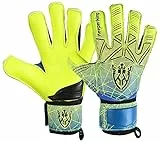 Keeperking Torwarthandschuhe Erwachsene Kinder Jugend mit und ohne Fingerschutz Fußballhandschuhe abnehmbar fingersave 4mm Unisex (5, Gelb- Abnehmbar FS)