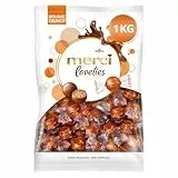 merci lovelies Nougat Crunch – 1 x 1000 g – Pralinen aus Vollmilchschokolade mit Edel-Nougatfüllung mit Waffelstückchen – Schokokugeln im praktischen 1kg Vorratsbeutel