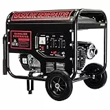 GEARFLOW 3000 Watt Notstromaggregat Stromerzeuger Stromaggregat mit Rädern und Griff, 7,5 PS Benzinmotor, 4-Takt, 2x 230V, 1x 12V, automatischer Voltregler AVR, Ölmangelsicherung, Tankanzeige