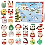Weihnachts-Adventskalender 2025 mit 24 süßen Mini-Plüschtieren (8 cm), 24 Tage Stofftier-Countdown, weiche Sammlerplüschtiere, Feiertags-Countdown-Geschenkset für Kinder, Jugendliche und Erwachsene
