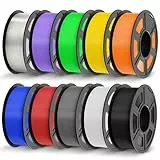 JAYO PLA+ Filament 1.75mm 11KG (1.1KG * 10 Spule), PLA+ 3D Drucker Filament, Neatly Wound, für FDM 3D Drucker (Schwarz, Weiß, Grau, Rot, Blau, Grün, Gelb, Transparent, Lila, Orange)