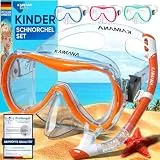 Das Neue KAIMANA® SeaExplorer Schnorchelset Kinder + Tragetasche, Taucherbrille mit Schnorchel, Taucherbrille Kinder, Alternative zur Schnorchelmaske Kinder, Taucherbrille mit Stoffband/Silikonband