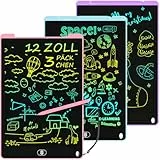Electight 3 Stück LCD Schreibtafel für Kinder 12 Zoll, Maltafel Wiederverwendbare, Maltablett für Kinder mit Abschließbar Löschen Taste, Spielzeug Geschenke für Büro, Schule, Hause(Rosa+Blau+Violett)