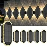 AGOTD Solar Wandleuchte Aussen 6 Stück, Einstellbar Solarlampen für Außen, LED Wandleuchten Up & Down Light, 3 Leuchtmodi Wasserdicht Solar Wandleuchte für Aussen Garten, Zaun beleuchtung, Balkon Deko