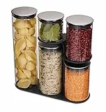 Joseph Joseph Podium - 5-teiliges Aufbewahrungsgestell für Vorratsdosen, Glas - grau