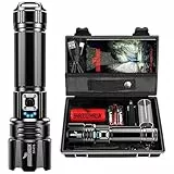 Shadowhawk Taschenlampe Led 1000 Lumen, Extrem Hell Taschenlampe USB Aufladbar Taktische Taschenlampen Mit holster XHP70.2, Wasserdicht 5 Lichtmodi für Camping Wandern Notfälle