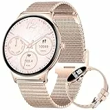 BENYAR SMART 2025 Smartwatch Damen mit Telefonfunktion, 1,43' AMOLED Display Smart Watch, IP68 Wasserdicht 120+ Sportmodi Fitnessuhr, SpO2/Herzfrequenz/Schlafmonitor für Andriod iOS Gold