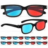 SOLUSTRE 3D-Brille Rot Blau Leichtes Abs Kunststoffdesign Kompatibel mit Tvpc Projektor – 10 Stück für Heimkino und 3D-Spiele