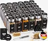 Deco haus® Gewürzgläser Eckig mit Gewürzetiketten Gewürzgläser mit Streueinsatz 36er Set - Gewürzdosen Set Gewürzbehälter Gewürzaufbewahrung - Spice jars Gewurzglaeser Gewürzstreuer Glas