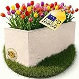 Ondis24 Pflanzkübel Vulkan, 57L Pflanzvolumen, rechteckig, Blumenkasten mit Wasserspeicher, Balkon Terrasse, Blumenkübel (Leinen)