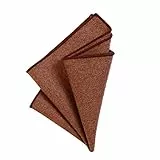 DonDon Herren Einstecktuch Taschentuch 23 x 23 cm zum selber falten aus Baumwolle Tweed Style einfarbig hellbraun