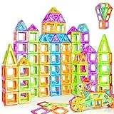 Crenova Magnetische Bausteine 60 Tile, Magnetspiel STEM Magnetbausteine, Montessori Spielzeug ab 3 Jahre, Magnete Kinder Geschenk Spielzeug ab 3 4 5 6 7 8Jahren für Jungen und Mädchen