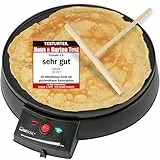 Clatronic® Crepes Maker für Crepes mit Ø29 cm | inkl. Teigverteiler | Crepe Maker | antihaftbeschichte Oberfläche | stufenlos regelbarer Thermostat | Crepemaker | Pfannkuchen Maker mit 900W | cm 3372
