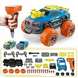 Pup Go 3 in 1 Auto zum Schrauben für Kinder ab 3 Jahren, Kinderwerkzeug mit Elektrischem Bohrer, 46 Teile Konstruktionsauto, Baue Dein Eigenes Auto, Ideales Pädagogische Geschenk für Jungen (Blau)