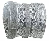 RICOO Kabelkanal flach grau Z9135G-5 500 cm x 13,5 cm Kabel Kanal mit Klettverschluss Flexibler Kabelschlauch für Kabelmanagement & Kabelführung am Schreibtisch oder TV wiederverschlußbar Kabelkanäle