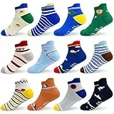 GRPSKCOS Stoppersocken Kinder 12 Paar ABS Socken Rutschfeste Socken Kleinkind Antirutschsocken für 3-5 Jahre Jungen Mädchen(#1 Hai-Stil 3-5 Jahre)