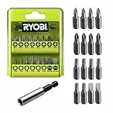 RYOBI Bitset RAK17SD, 17-teilig, Schrauberbits für vielseitige Anwendungen, inkl. magnetischem Bithalter für präzises Arbeiten