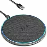 15W Wireless Charger, Eisreho Induktive Ladestation für iPhone 17/16/1514/13/12/Pro/Max/Plus/Mini/XS/XR, AirPods, Induktions Kabelloses Ladegerät für Samsung Galaxy S25/S23/S22/S21/S20/Note 20, Huawei