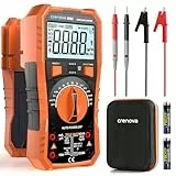 Crenova Digital multimeter, TRMS Voltmeter Ammeter Auto-Range 6000 Zähler Ohmmeter, misst Spannung Kapazität Temp Wiederstand mit Large LCD-Anzeige und Hintergrundlicht, for Automotive, Elektrike