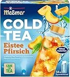 Meßmer Cold Tea Eistee Pfirsich | Für die Wasserflasche | ohne Zucker | ohne Kalorien | Alternative zu zuckerhaltigen Getränken wie Limonade oder Saft | 14 Pyramidenbeutel (Packung mit 6)