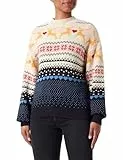 Dagi Women's Navy Long Sleeve Christmas Print Knitwear Sweater, Navy,XL