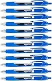 Amazon Basics Druckgelschreiber, feine Spitze, 12 Stück, Blau