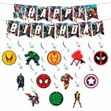 yumcute Geburtstag Deko- 14Pcs Bunting Girlande Hängende Deko Geburtstag Banner Swirl Deko Geburtstagsdeko Happy Birthday Banner für Kinder Kindergeburtstag Party Supplies Deko