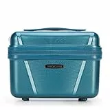 WITTCHEN Kosmetikkoffer Reisekoffer Handgepäck Kabinengepäck Rollkoffer Hartschale aus Polycarbonat Zahlenschloss Explorer Line Blau