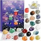 Edelstein Adventskalender 2025 für Kinder Kristalle,24 Tage Weihnachtskalender Adventskalender Countdown Überraschungen,Natürlichen Edelsteine Steine Sammeln für Jungen Mädchen Geologie Enthusiasten