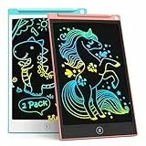 LCD Schreibtafel 2 Pack, 8.5 Zoll Tablet für Kinder und Erwachsene, Löschbarer, Wiederverwendbarer Schreib-Zeichenblock, mit Abschließbar Löschen-Taste (Blau+Rosa)